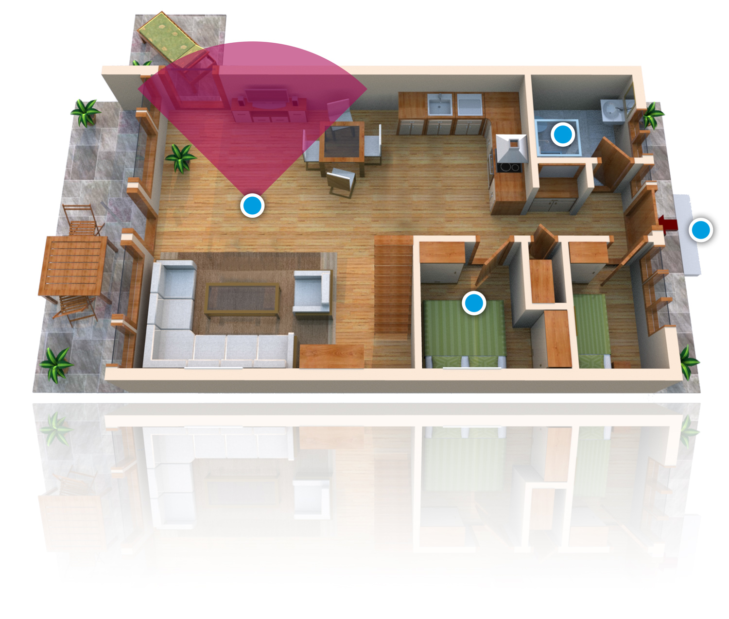 Floor plan with radar