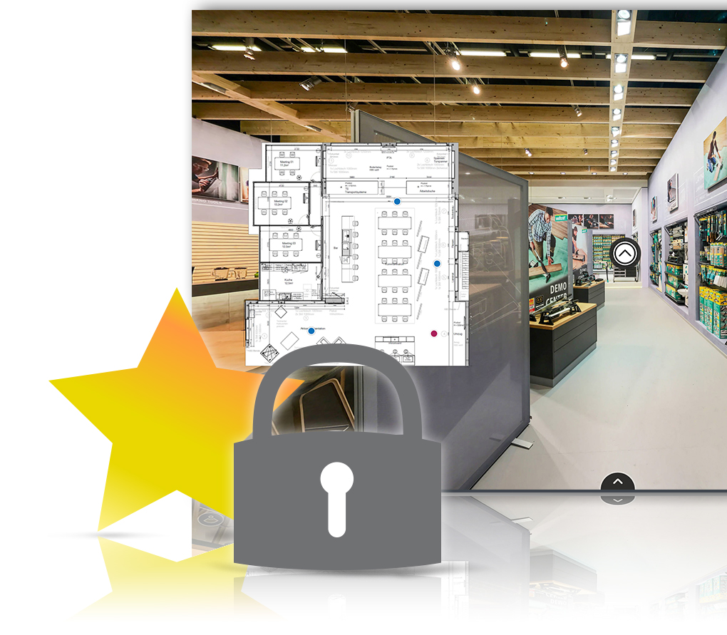 Lock for protecting virtual tours