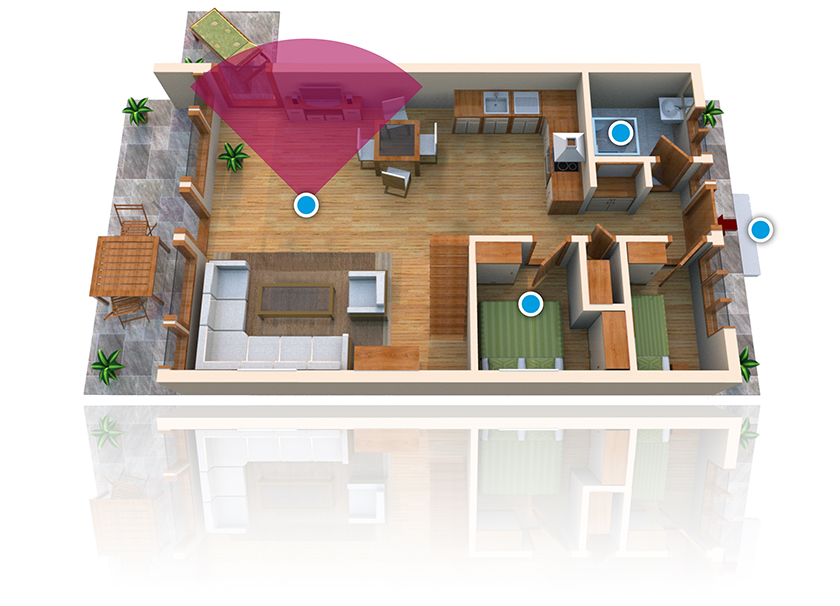 Floor plan with radar