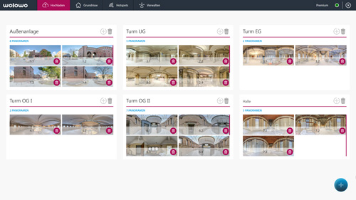 Virtual tour preview image upload panoramas